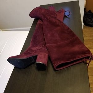 Torrid Faux Suede Over The Knee Boots Size 9 Berry